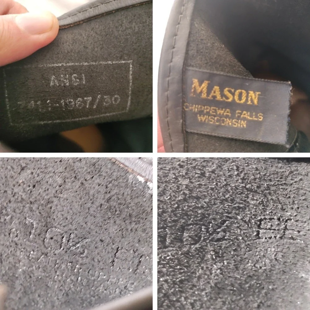 Mason Mens Vintage Leather Pull On Work Boots Dark Brown ANSI Z41.1 10.5 EE